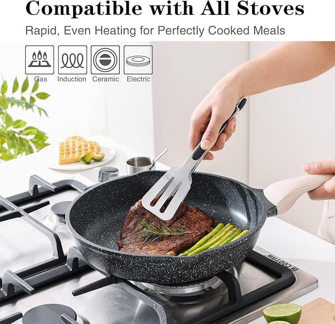 Kordisen Nonstick Frying Pan Skillet, 8 Inch Small Egg Omelet Pan, Healthy and Non Toxic, Induction Compatible, PFOA Free