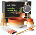 Matcha Whisk Set, Ceramic Matcha Set Desert Series, Matcha Bowl, Matcha Whisk and Holder, Bamboo Scoop, Scoop Rest, Sifter and Tea Towel 7 Pcs Matcha Kit for Birthday Christmas Gift (Matte Soil)
