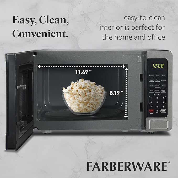 Farberware FMO07WLBKSS Microwave, 0.7 Cu. Ft, Stainless Steel