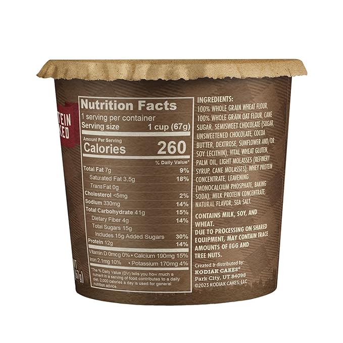Kodiak Cakes Minute Muffins, Chocolate Chip, 2.36 Ounce (Pack of 12)
