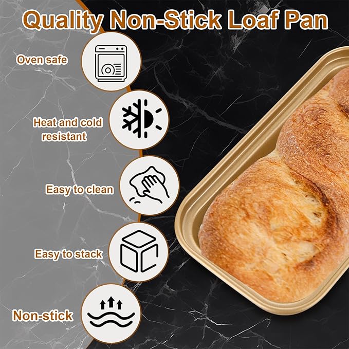 8 PCS Mini Loaf Pans Nonstick Carbon Steel Baking Bread Pan Bread Loaf Pan for Baking Loaf Tin Pan Meatloaf Baking Pan Small Bread Tins for Homemade Banana Bread, 6.1 x 3.3 inch