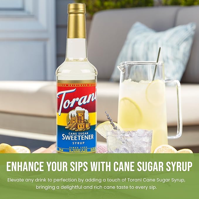 Jimoco® Syrup Pump Dispenser + Torani® Cane Sugar Syrup, 25.4 oz - Coffee Syrup Pump & Flavoring Bundle