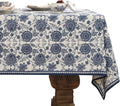 patdrea Designer Vintage Blue Long Rectangle Tablecloth,Linen Anti-Wrinkle Paisley Pattern Farmhouse Table Cloth,Decor Table Cover for Kitchen Dining,Christmas,Thanksgiving,63"x102"-Lantang a