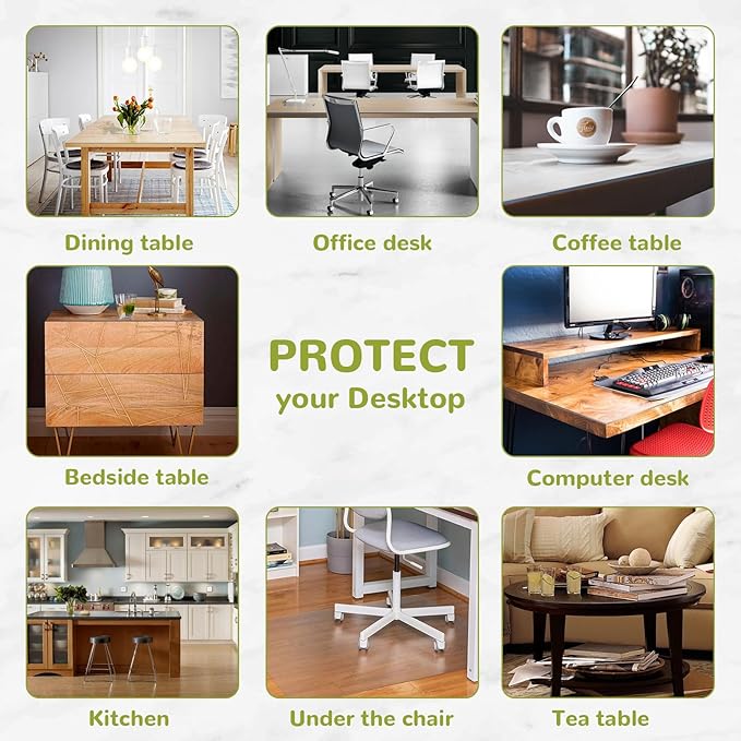30 x 60 Inch Clear Table Cover Protector, Clear Table Protector for Dining Room Table, 1.5mm Plastic Table Cover, Waterproof Table Pad for Kitchen, Office