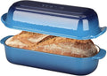 Enameled Cast Iron Loaf Pan with Lid, Dutch Oven Bread pan for Homemade Sourdough Bread Baking, 12.5x5.5 inch, 5qt, Lake Blue
