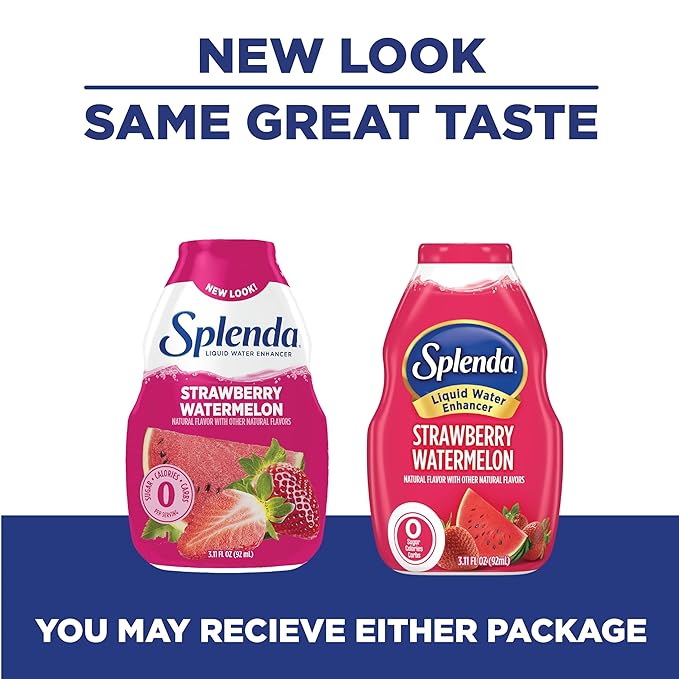 SPLENDA Liquid Water Enhancer Drops, Sugar Free, Zero Calorie, Natural Flavor, Concentrated Drink Mix, 3.11 Fl Oz Each Bottle (Strawberry Watermelon, 1 Pack)