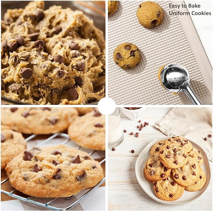 Ice Cream Scoop, Cookie Scoop, 5.3 Tbsp/ 80 ml/ 2.7 oz Cookie Scoops for Baking, 18/8 Stainless Steel Cookie Scooper for Baking, Ice Cream Scooper with Trigger Release, Cookie Dough Scoop(Mint Green)