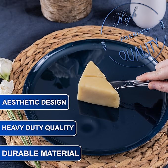 Party Bargains Disposable Cutlery Set [Sapphire] - [120 Count] Clear Heavy Duty & Solid Disposable Silverware Utensils Set, Perfect for Weddings, Buffets, Luncheons