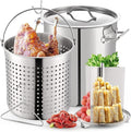 ARC 52QT Stainless Steel Stockpot for Crab Seafood Boiler Crawfish Pot with Basket and Steamer Rack, Outdoor Cooking Pot for Lobster Shrimp Boiling, Turkey Fryer and Tamales Steamer, 13 Gal