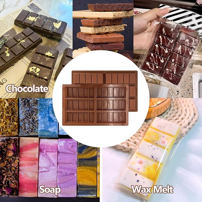 Chocolate Bar Mold Deep, Thick Silicone Dubai Chocolate Bar Molds Knafeh Pistachio Break Apart Candy Stuffed Bar Molds