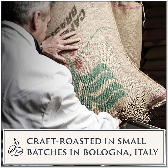 Filicori Zecchini Italian Espresso Beans – Whole Bean Coffee Medium Roast Arabica & Robusta Blend – Low Acidity, Slow Roasted – Delicato 340g