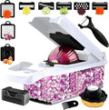 16-in-1 Vegetable Chopper and Slicer with 8 Blades – Veggie Cutter, Dicer, Food Chopper with Container & Lid – Multi-Purpose Kitchen Tool for Easy Meal Prep (Black)