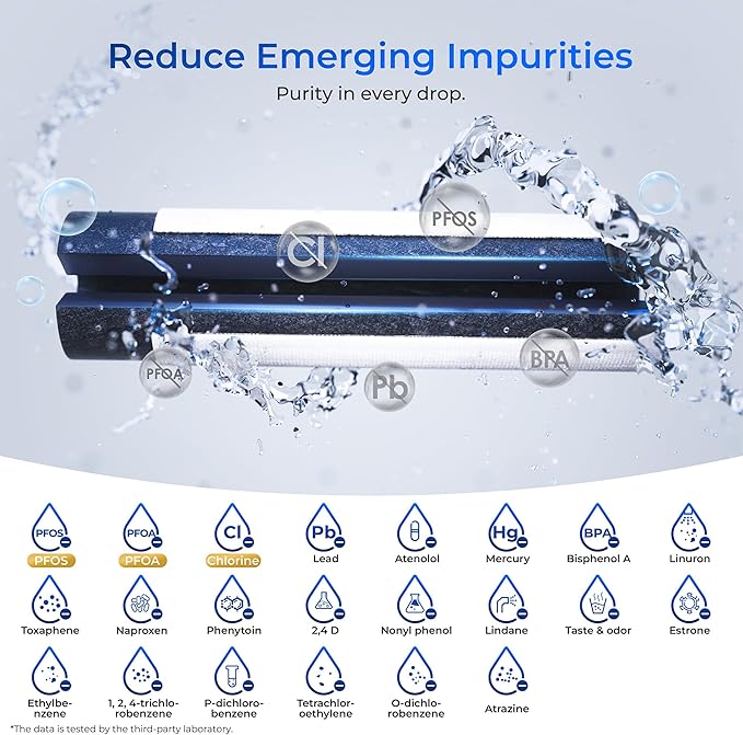 Waterdrop Plus XWF Replacement for GE® XWF, WR17X30702, NSF/ANSI 401&53&42&372 Certified, 𝐑𝐞𝐝𝐮𝐜𝐢𝐧𝐠 𝐏𝐅𝐀𝐒, 3 Filters