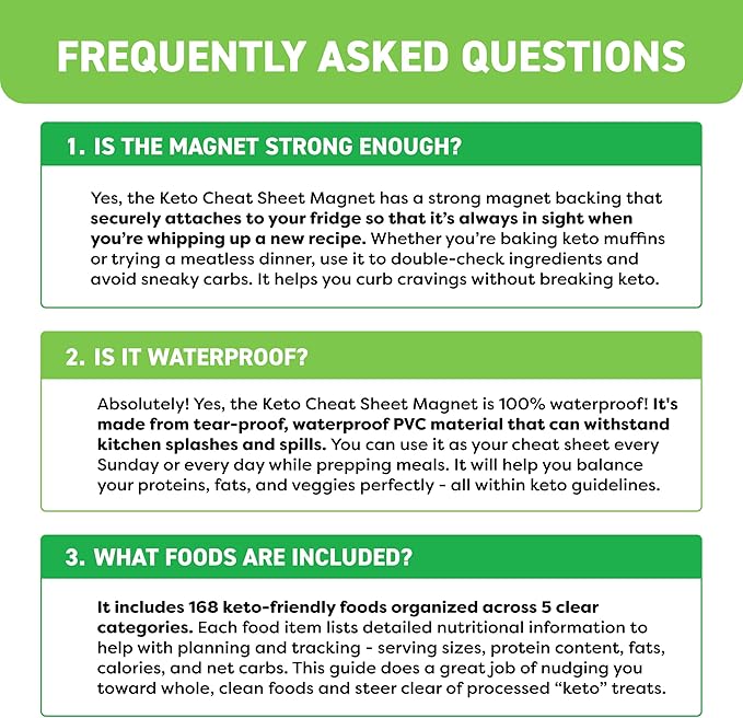 Keto Cheat Sheets Magnets Booklet - Keto Gifts for Women - Keto Diet Beginners Guide - Keto Food Book Magnetic Chart - Weight Loss Low Carb Ketogenic Diet Keto Cookbook Meal Plan - Keto Chow Mojo