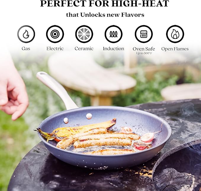 Alva Black Angus 9.5” Carbon Steel Frying Pan – Naturally Nonstick, PFAS-Free & Toxin-Free, Oven & Induction Safe, Chef-Grade Heat Control, Built to Last a Lifetime, Designed in Belgium