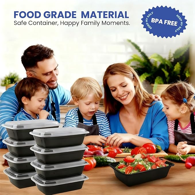 38oz 10 Pack Meal Prep Containers, BPA Free Food Storage Containers with Lids Reusable Stackable, Microwave/Dishwasher/Freezer Safe To Go Food Containers