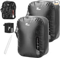 Vacuum Bags for Travel with Wireless Pump, 180° Open Zipper, IP67 Waterproof, Reusable Space Saver Compression Bags for Backpack, Suitcase, Home Storage(2 Pack + Pump)