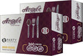 Party Bargains Clear Plastic Cutlery 720 pcs: 360 Forks, 240 Spoons, 120 Knives. Argyle Design, Heavy Duty & Solid Disposable Silverware Utensils Combo Pack Set for Weddings, Buffets, Luncheons