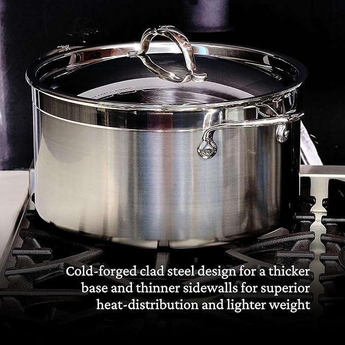 Hestan - ProBond Collection - Professional Clad Stainless Steel Stock Pot, Induction Cooktop Compatible, 8 Quart