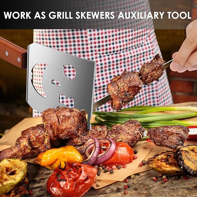 Grill Spatula for Outdoor Grill, 7-in-1 BBQ Spatula for Grill, 17 Inch Long Barbecue Tool, Perfect BBQ Gifts for Men (Color Box Packaging)