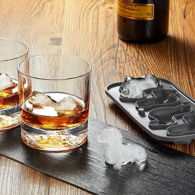 Nax Caki 3D Dachshund Dog Ice Cube Mold Fun Shapes, Dachshund Gifts for Women, Cute Large Craft Ice Mold, Big Dog Ice Cube Trays for Whiskey Cocktails Bourbon