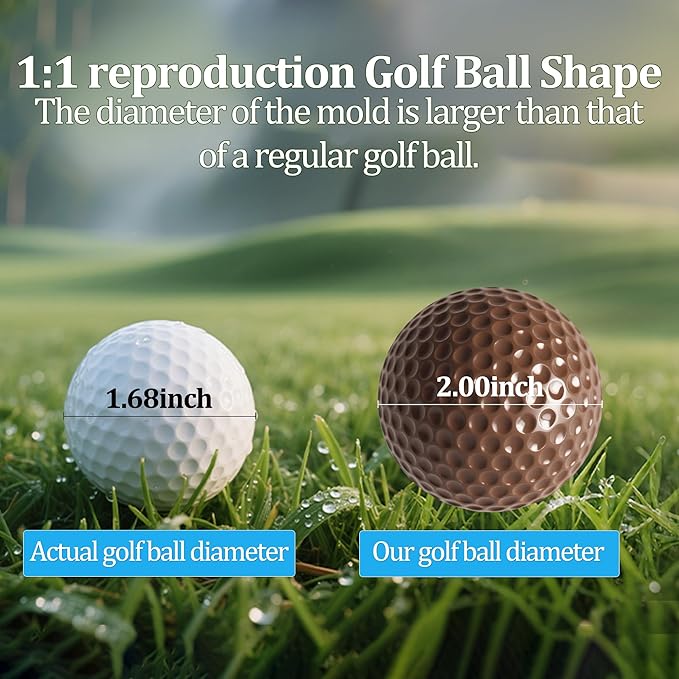 Sidosir 2025New Golf Ball Chocolate Silicone Molds with Lid for Cake Decorations,9-Cavity 3D Golf Ball for Ice, candy, Hot Chocolate Bomb