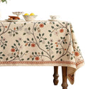 ISAENNE Designer Floral Square Tablecloth,French Linen Light Beige Indoor Table Cloth,Fall Wrinkle Resistant Home Decor Tablecloths for Dining Thanksgiving Kitchen Party,67"*67"-Flora A