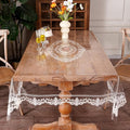 Clear Table Cover Protector Rectangle Vinyl Table Cloth Waterproof Oil Spill Proof Wipe Clean Lace Plastic Tablecloths for Dining Tables (French Lace, 60 x 84 Inches)