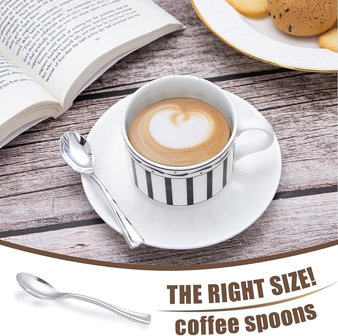 WDF 300 Pieces Plastic Silver Mini Spoons - 4 Inches Silver Plastic Tasting Spoons for Desserts, Heavy Duty Disposable Spoons Perfect for Coffee, Cake, Desserts, Appetizers for Christmas Wedding/Party