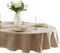 Newbridge Barcelona Luxury Damask Fabric Tablecloth, 60” Wide x 102” Oval, Golden Beige, 100% Polyester, No Iron, Soil Resistant Dining Room, Party and Banquet Table Cover