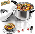 WantJoin Pressure Cooker, 6 Quart Stainless Steel Pressure Canner, Induction Compatible Cookware with Spring Valve Safeguard Devices,Compatible with Gas & Induction Cooker