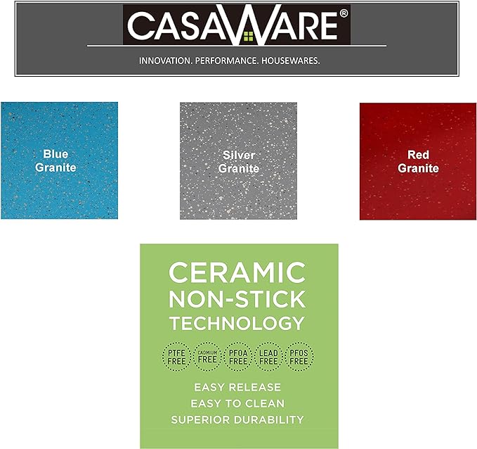 casaWare Toaster Oven 12 x 11-Inch Baking Sheet with a 1.5-Inch Handle (Red Granite)
