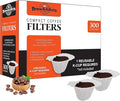 300 Paper Coffee Single-Use Filters for for Keurig Brewers and Compatible with K-Cup Pods 1.0 & 2.0 Models, White Compact Design