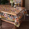Clear Table Cover Protector Vinyl PVC Rectangle Table Cloth Oil Spill Proof Plastic Tablecloths for Dining Tables Parties Holidays (Floral Fruit, 60 x 104 Inches)