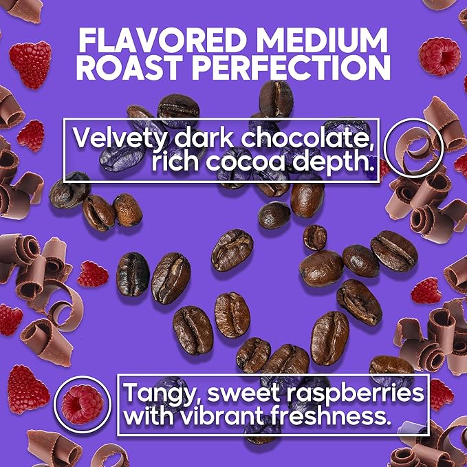 Sarasota Coffee Ground Chocolate Raspberry | Medium Roast Gourmet Flavored Coffee Grounds | Low Acid, Mold Free, Specialty Grade Flavored Bulk Ground Coffee | 5lb (80 oz)