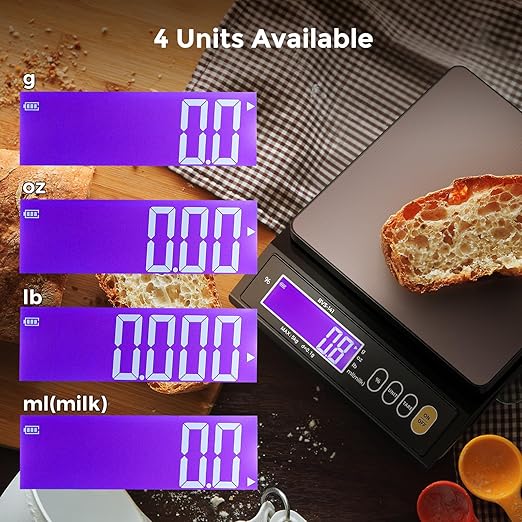 Bonvoisin Baking Scale 0.1 Gram Accuracy Digital Scale for Kitchen, Candle, Soap and Sourdough Bread Making, with Percentage Weighing Function, Weigh in Grams, Pounds and Ounces (10 lb)
