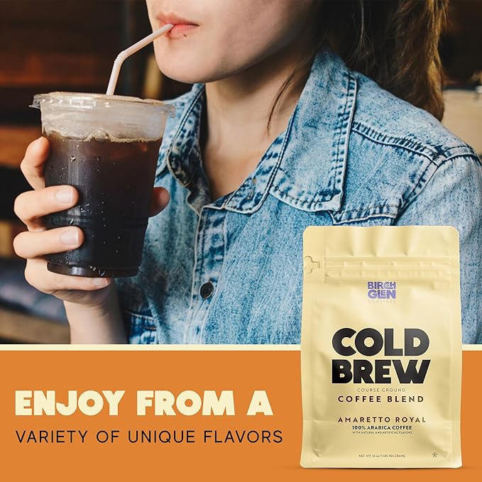 Birch Glen Roasters Cold Brew Coffee | Flavored Coarse Ground Coffee | Artisanal Roasting | 100% Arabica |1 LB | Pumpkin