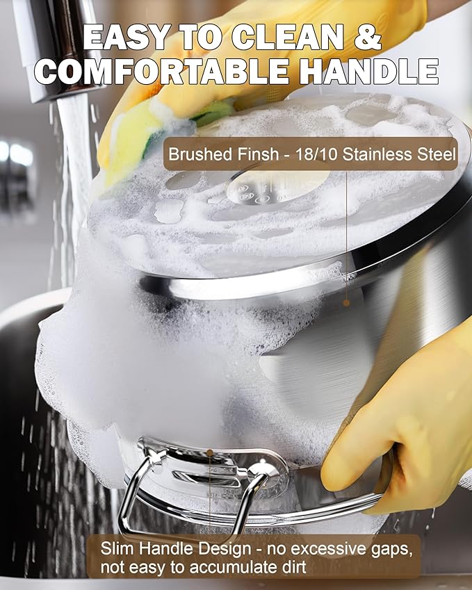 Cooks Standard Stockpots Stainless Steel, 16 Quart Professional Grade Stock Pot with Lid, Silver