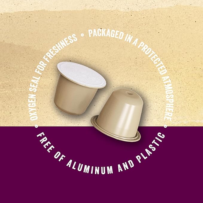 La Natura Lifestyle Beauty Coffee Pods - Lungo Roast European-Style with Biotin, Zinc & Selenium for Hair, Skin & Nails Health - Compostable Nespresso Original Line Compatible Capsules - Pack of 60