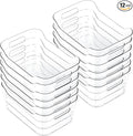 Clear Plastic Storage Bins, Set of 12, Multi-Use Organization and Storage Containers for Pantry, Cabinet, Refrigerator, Freezer, Bathroom, Organizer Bins for Home & Kitchen