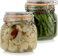 Galashield Glass Jars with Lids 24 oz Food Storage Jars with Airtight Lids Leak Proof Glass Canisters Kitchen Jars [Set of 2]