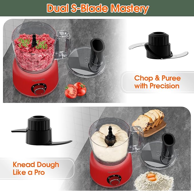 Food Processor and Blender Combo, 88 oz Food Chopper for Meat, Vegetable and Dough, 70 oz 700W Glass Jar Blender with 2 Speeds and Pulse for Smoothie, Nutrient Extractions, and More