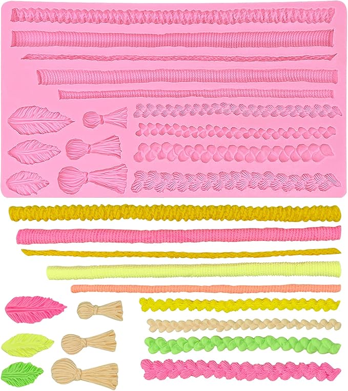 Hemp Rope Fondant Molds, Macrame Tassel Cake Decorating Silicone Molds, Kitchen Candy Chocolate Baking Tools for Cookie Mousse Cupcake Desserts, Epoxy Crafts, Modeling Clay, Candle Decoration, Soap