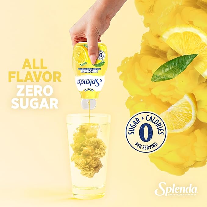 SPLENDA Liquid Water Enhancer Drops, Sugar Free, Zero Calorie, Natural Flavor, Concentrated Drink Mix, 3.11 Fl Oz Each Bottle (Lemonade, 1 Pack)