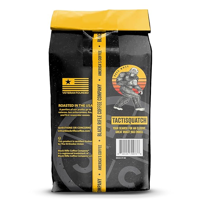 Black Rifle Coffee Company Tactisquatch, 40oz Bag, Ground Coffee Dark Roast - Roasted Blend Made from Arabica Beans - Colombian & Brazilian Beans - Veteran Founded & American Made