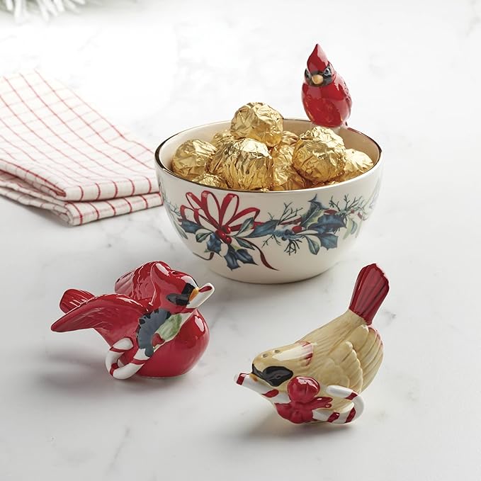 Lenox 894203 Winter Greetings Cardinal Bowl, Christmas Dinnerware