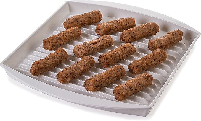 PrepSolutions Microwavable Bacon Grill, White – Nonstick, Easy-Clean Design, 1 Piece