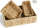 Water Hyacinth Storage Basket Wicker Baskets for Organizing Bathroom Storage Baskets for Decor bathroom towel storage Tray Bread Basket for Kitchen -Natural