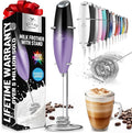 Zulay Kitchen Milk Frother with Patented Tornado Triple Whisk – Handheld Foam Maker for Coffee, Lattes, Matcha & Hot Chocolate – Rich, Creamy Froth in Seconds