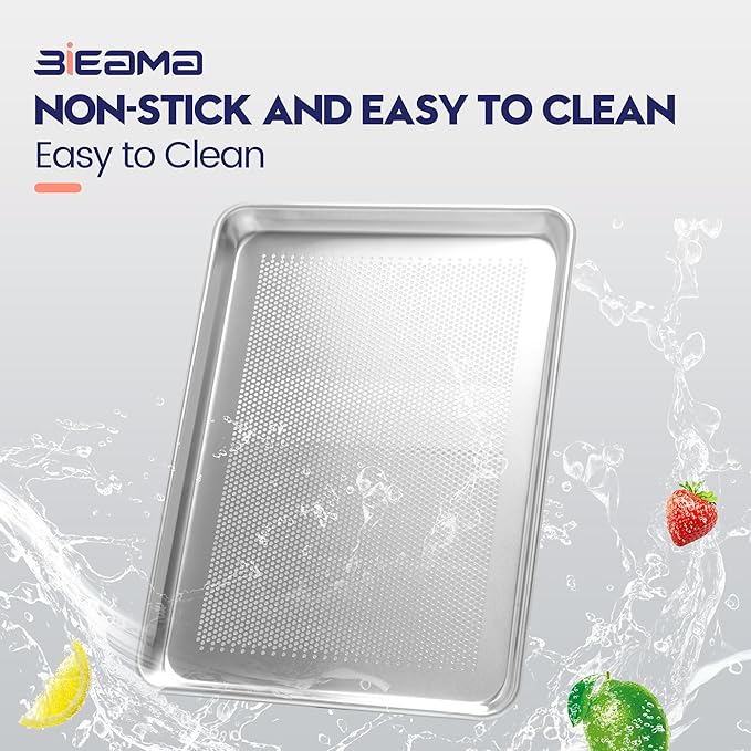 12 Pack Half Size 18" x 13" Aluminum Baking Sheet Pan Perforated, Commercial Bakery Equipment Cookie Sheets, NSF Approved Baking Tray